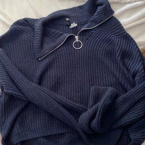 h&m divided quarter zip sweater